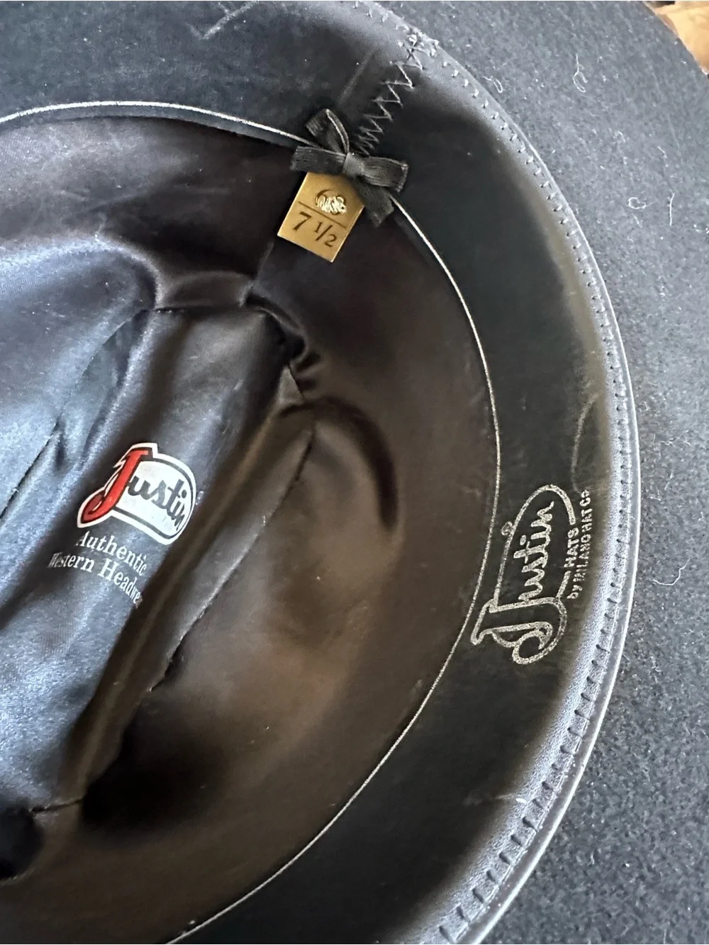 Justin by Milano Hat Co Black XX 100% wool cowboy hat western headwear size 7.5